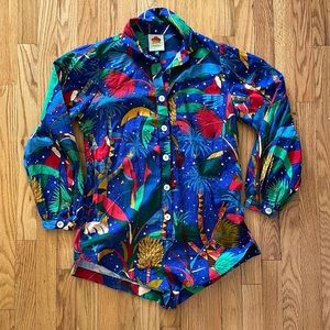 Farm Rio sz XS long sleeve shorts jumper linen viscose blend great condition